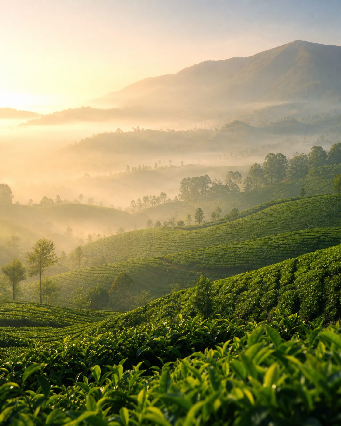 South India hill country with tea and plantation landscapes.